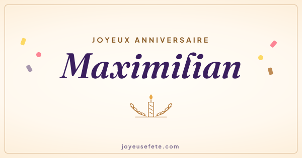 Image « Joyeux anniversaire Maximilian » au format large