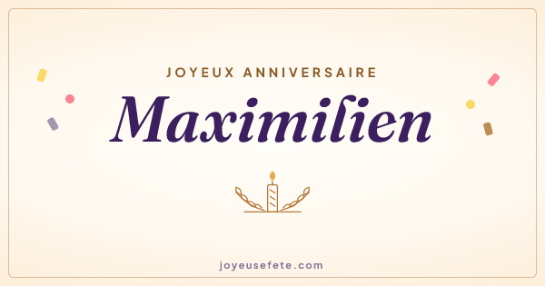 Image « Joyeux anniversaire Maximilien » au format large