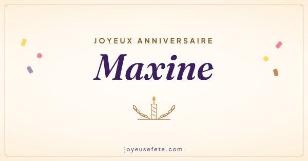 Image « Joyeux anniversaire Maxine » au format large