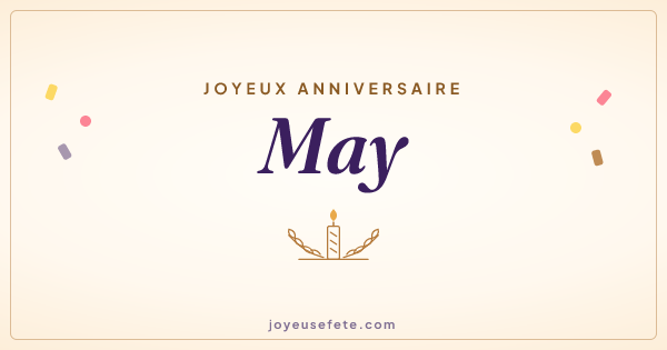 Image « Joyeux anniversaire May » au format large