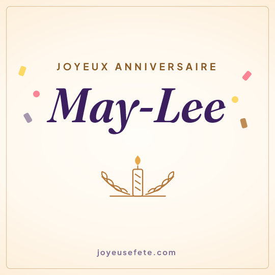 Image carrée « Joyeux anniversaire May-Lee » pour WhatsApp