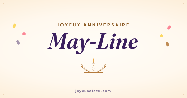 Image « Joyeux anniversaire May-Line » au format large