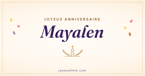 Image « Joyeux anniversaire Mayalen » au format large