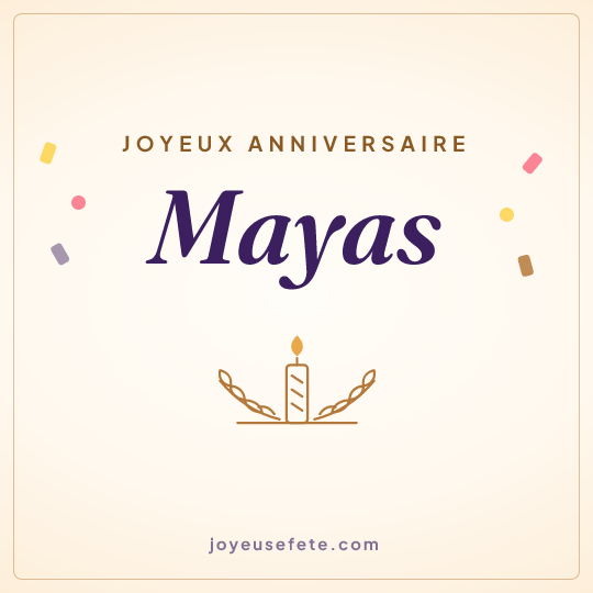Image carrée « Joyeux anniversaire Mayas » pour WhatsApp