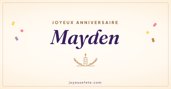 Image « Joyeux anniversaire Mayden » au format large