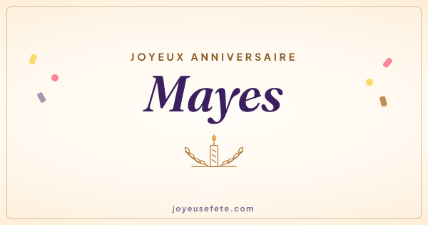 Image « Joyeux anniversaire Mayes » au format large