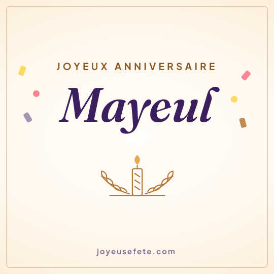 Image carrée « Joyeux anniversaire Mayeul » pour WhatsApp