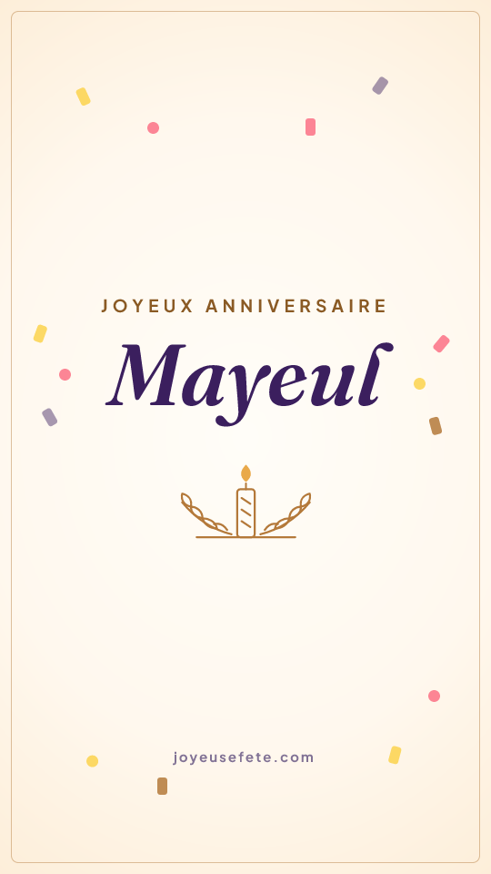 Image « Joyeux anniversaire Mayeul » au format story