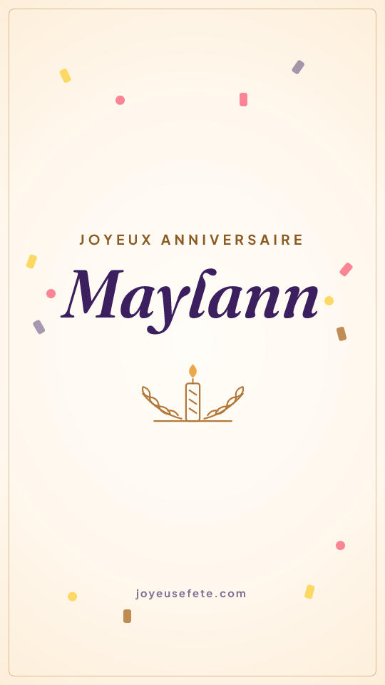 Image « Joyeux anniversaire Maylann » au format story