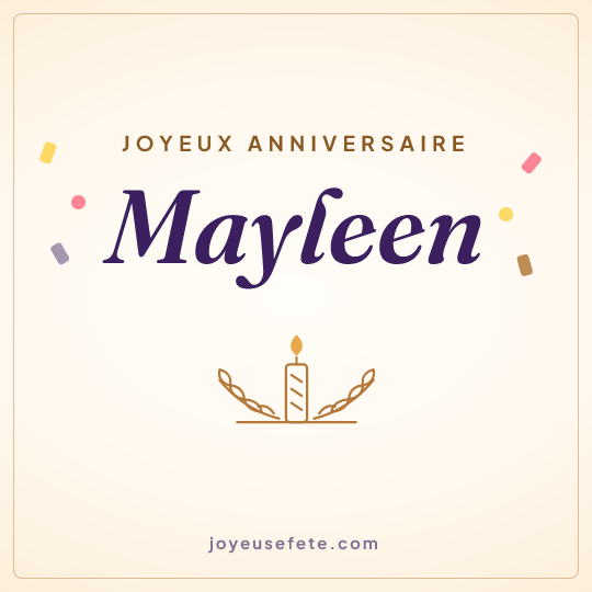 Image carrée « Joyeux anniversaire Mayleen » pour WhatsApp