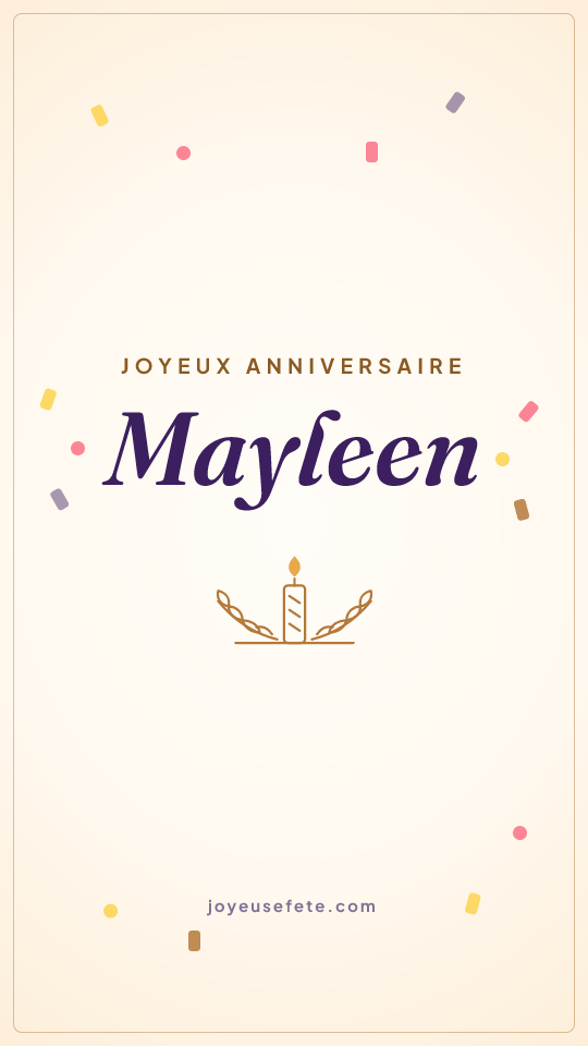 Image « Joyeux anniversaire Mayleen » au format story