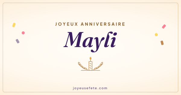 Image « Joyeux anniversaire Mayli » au format large
