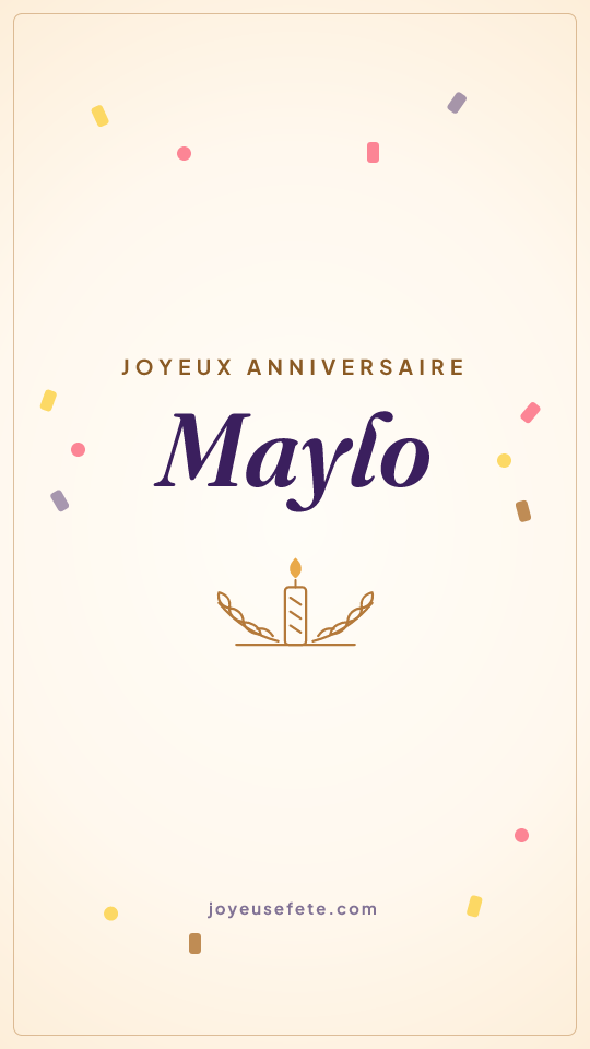 Image « Joyeux anniversaire Maylo » au format story
