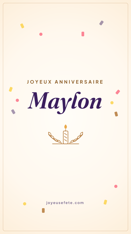Image « Joyeux anniversaire Maylon » au format story