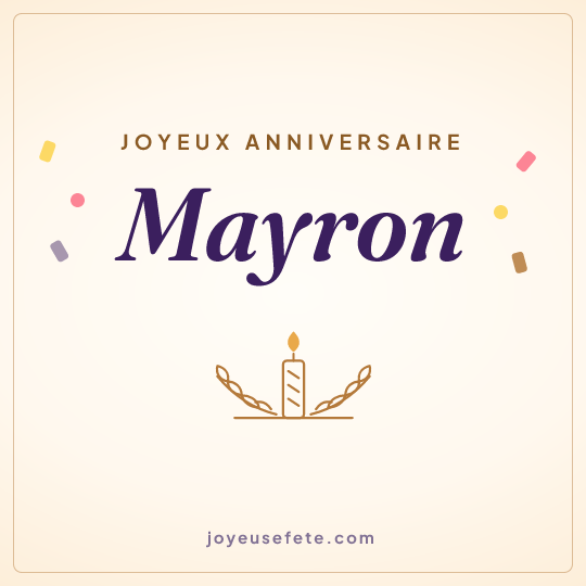 Image carrée « Joyeux anniversaire Mayron » pour WhatsApp