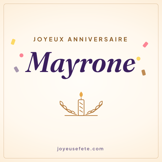 Image carrée « Joyeux anniversaire Mayrone » pour WhatsApp