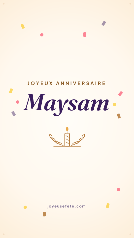 Image « Joyeux anniversaire Maysam » au format story