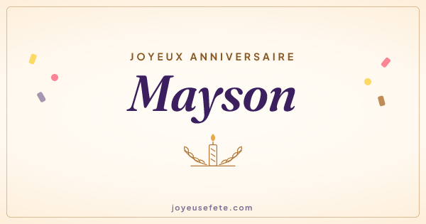 Image « Joyeux anniversaire Mayson » au format large