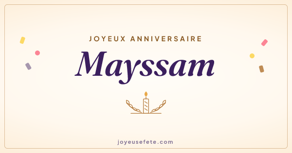 Image « Joyeux anniversaire Mayssam » au format large