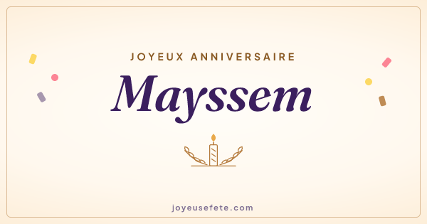 Image « Joyeux anniversaire Mayssem » au format large
