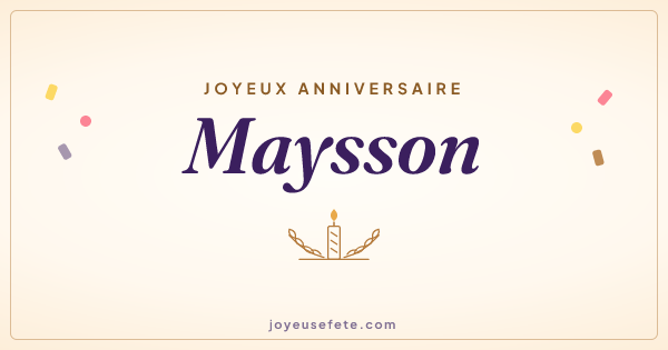 Image « Joyeux anniversaire Maysson » au format large