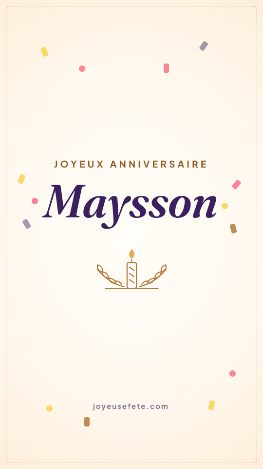 Image « Joyeux anniversaire Maysson » au format story
