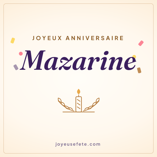 Image carrée « Joyeux anniversaire Mazarine » pour WhatsApp