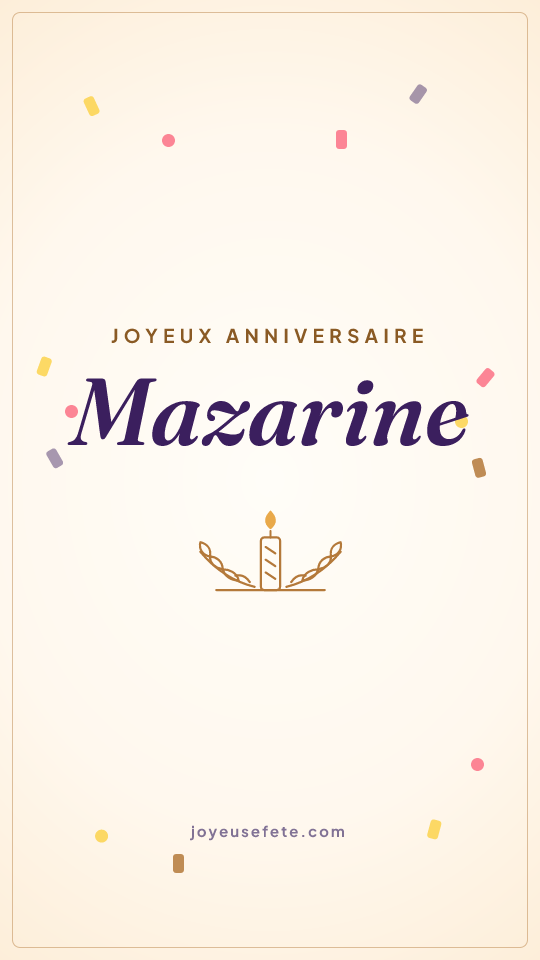 Image « Joyeux anniversaire Mazarine » au format story