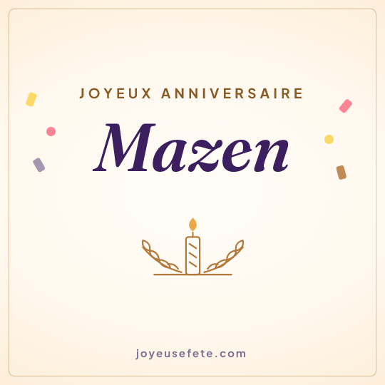 Image carrée « Joyeux anniversaire Mazen » pour WhatsApp
