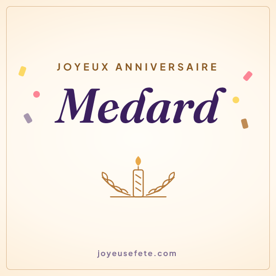 Image carrée « Joyeux anniversaire Medard » pour WhatsApp