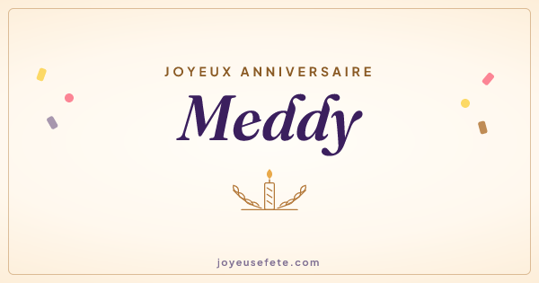 Image « Joyeux anniversaire Meddy » au format large