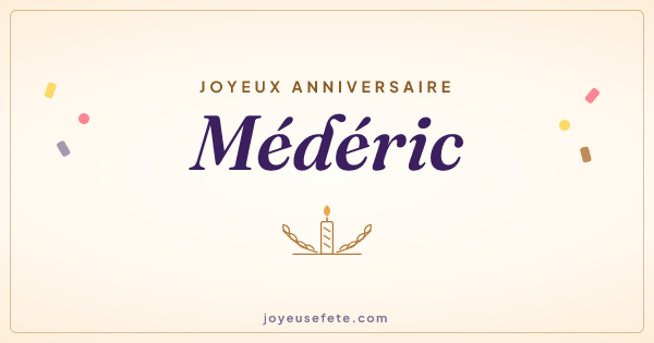 Image « Joyeux anniversaire Médéric » au format large