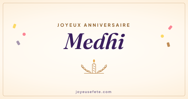 Image « Joyeux anniversaire Medhi » au format large