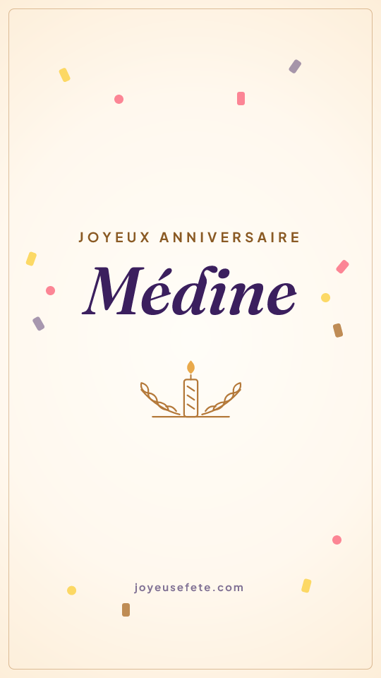 Image « Joyeux anniversaire Médine » au format story