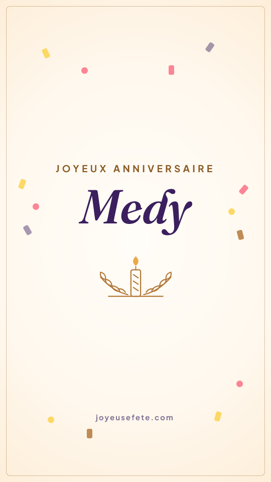 Image « Joyeux anniversaire Medy » au format story