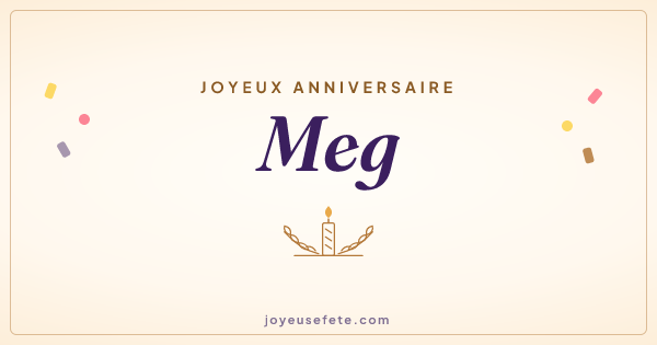 Image « Joyeux anniversaire Meg » au format large
