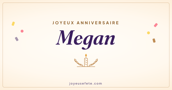 Image « Joyeux anniversaire Megan » au format large