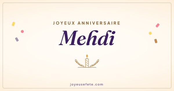 Image « Joyeux anniversaire Mehdi » au format large