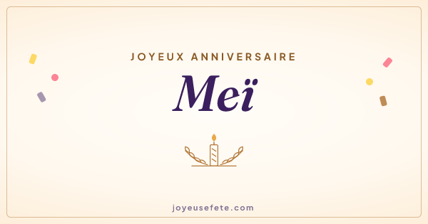 Image « Joyeux anniversaire Meï » au format large
