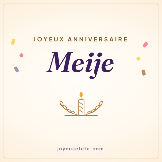 Image carrée « Joyeux anniversaire Meije » pour WhatsApp