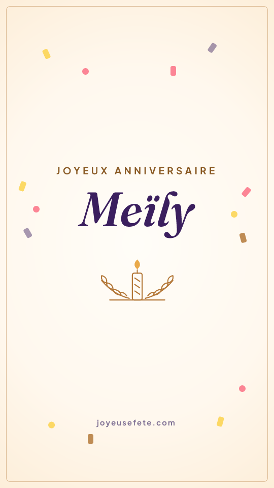 Image « Joyeux anniversaire Meïly » au format story