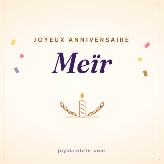 Image carrée « Joyeux anniversaire Meïr » pour WhatsApp