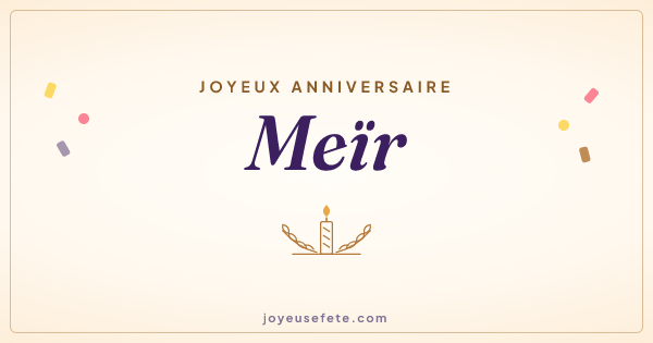 Image « Joyeux anniversaire Meïr » au format large