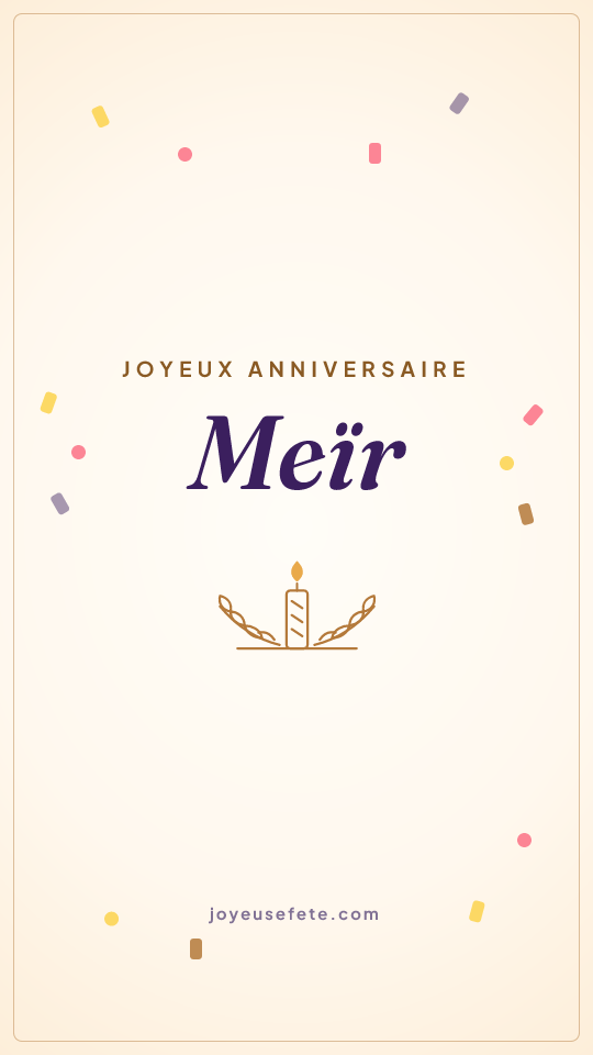 Image « Joyeux anniversaire Meïr » au format story