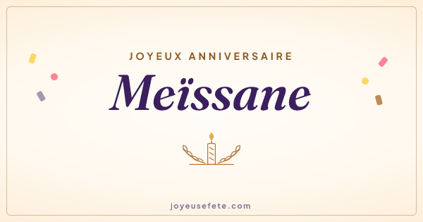 Image « Joyeux anniversaire Meïssane » au format large