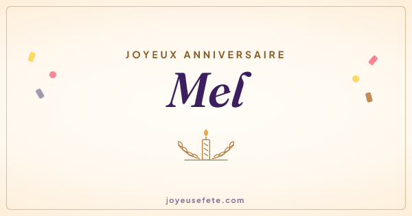 Image « Joyeux anniversaire Mel » au format large