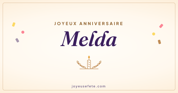 Image « Joyeux anniversaire Melda » au format large