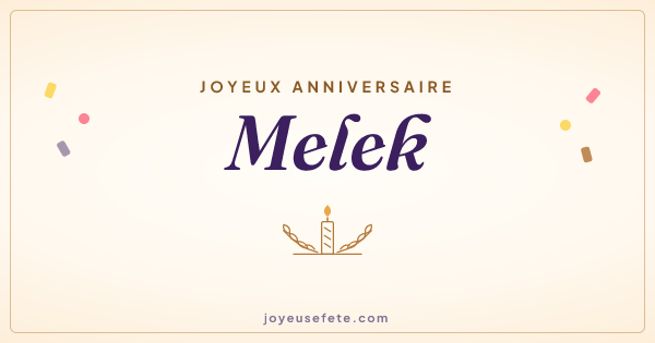 Image « Joyeux anniversaire Melek » au format large