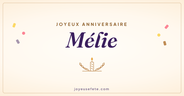 Image « Joyeux anniversaire Mélie » au format large