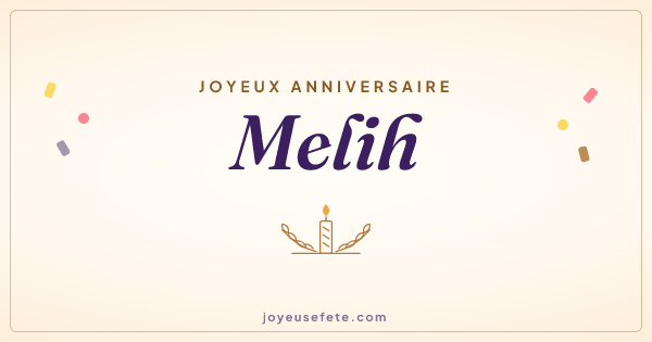 Image « Joyeux anniversaire Melih » au format large
